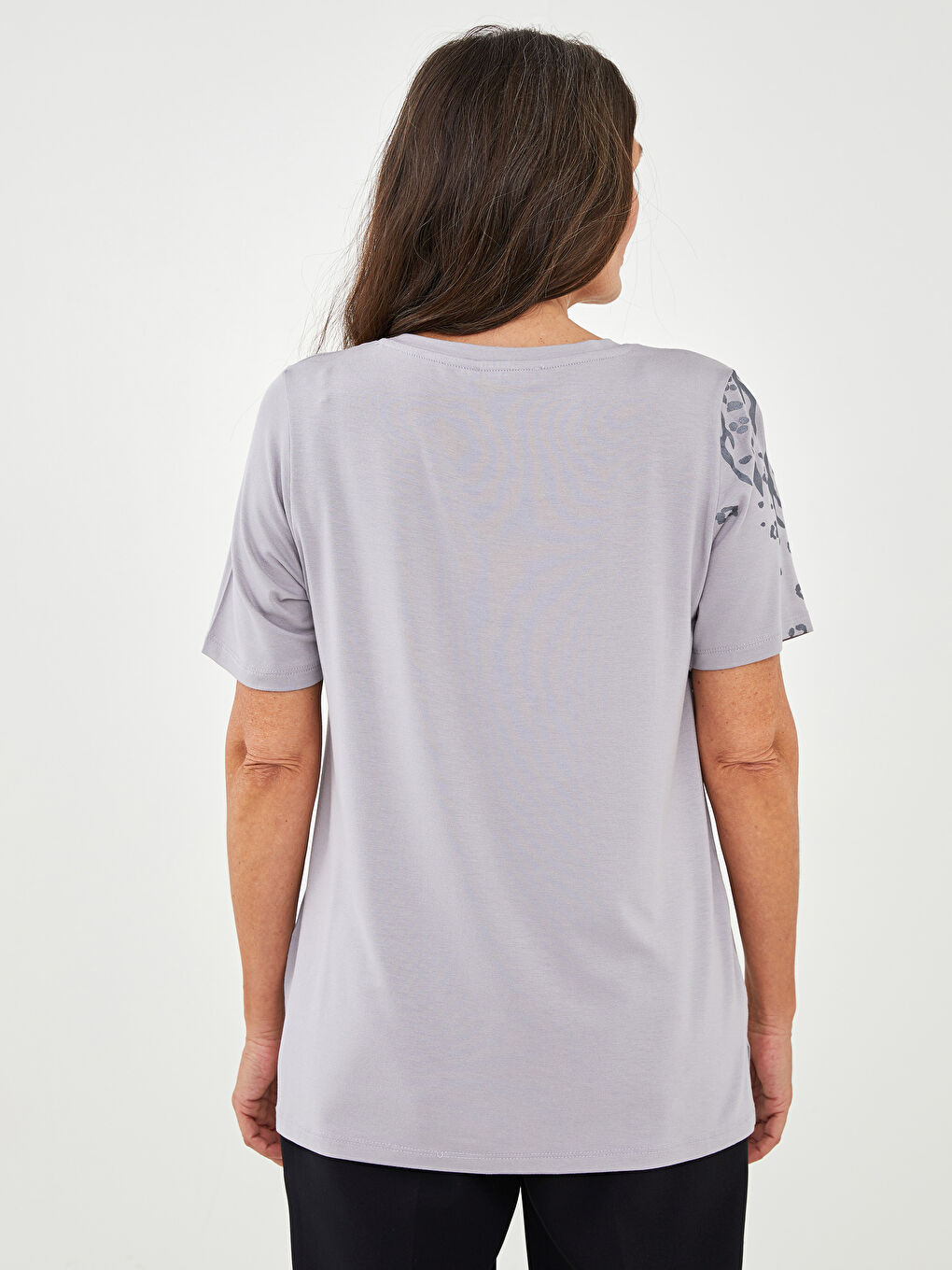 Crew Neck Printed Short Sleeve Women's T-Shirt-4