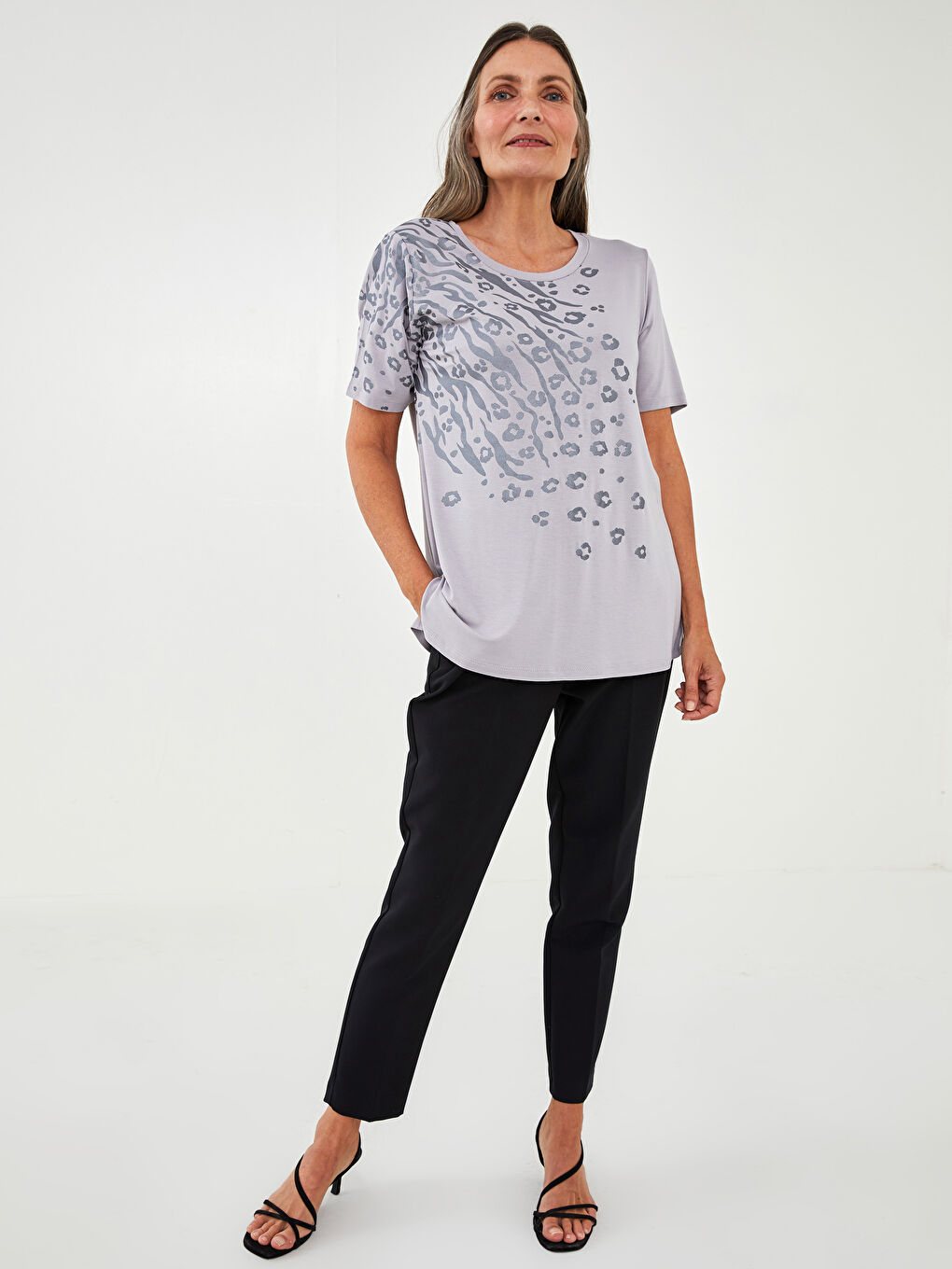 Crew Neck Printed Short Sleeve Women's T-Shirt