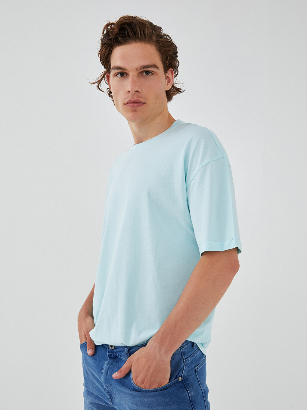 Crew Neck Basic Short Sleeve Cotton Men's T-Shirt