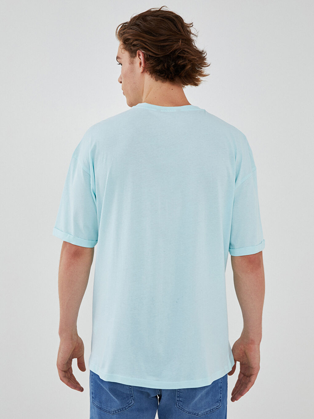 Crew Neck Basic Short Sleeve Cotton Men's T-Shirt-4