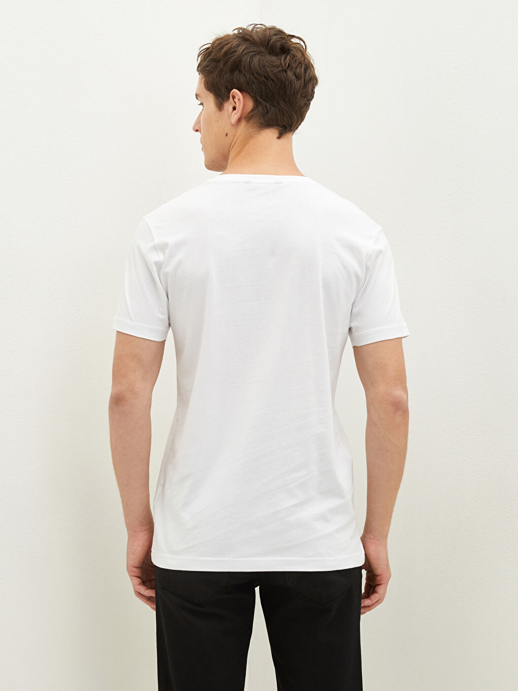 Crew Neck Short Sleeve Printed Combed Cotton Men's T-shirt-4