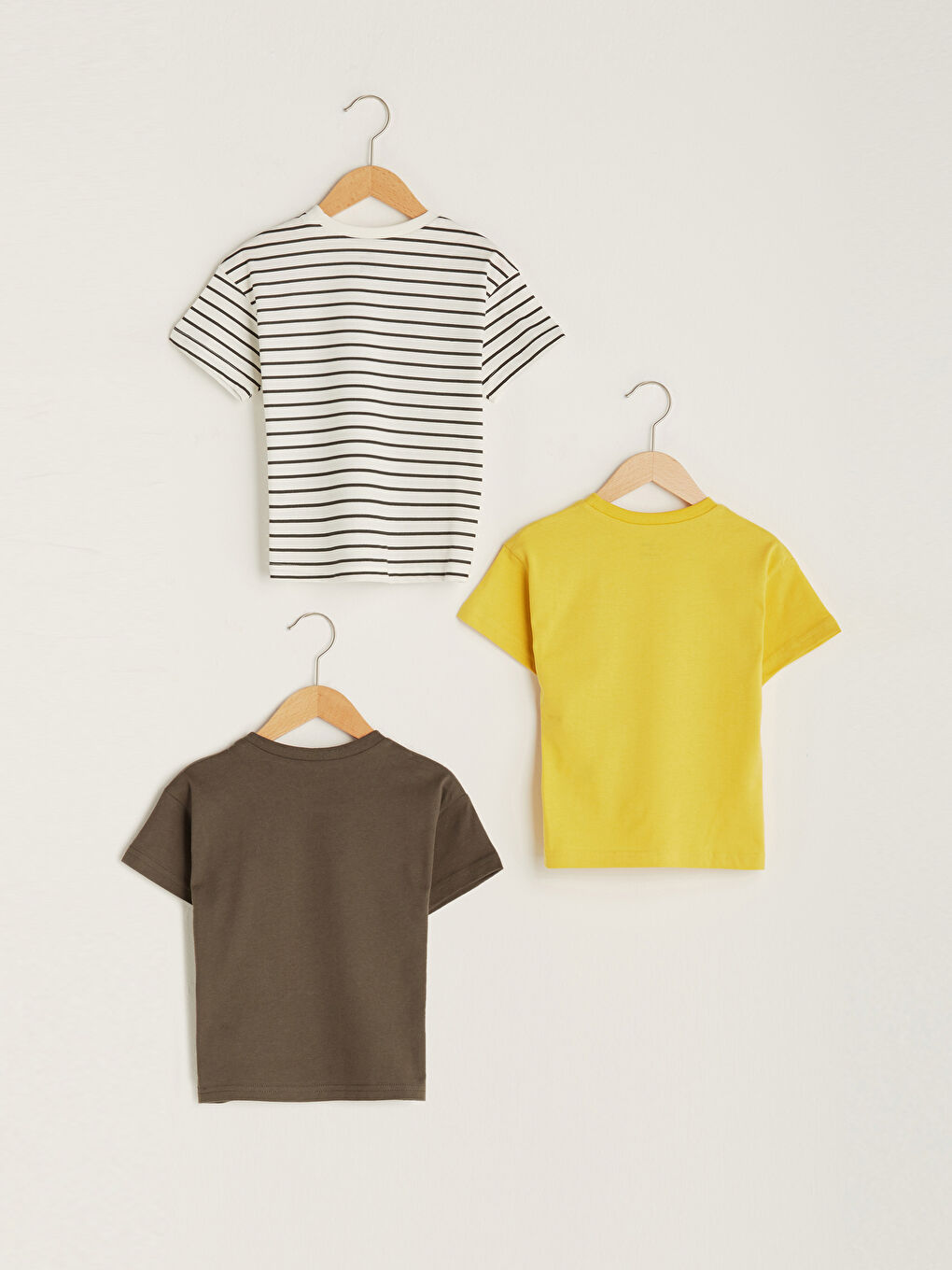 Crew Neck Short Sleeve Basic Baby Boy T-Shirt 3 Pieces-1