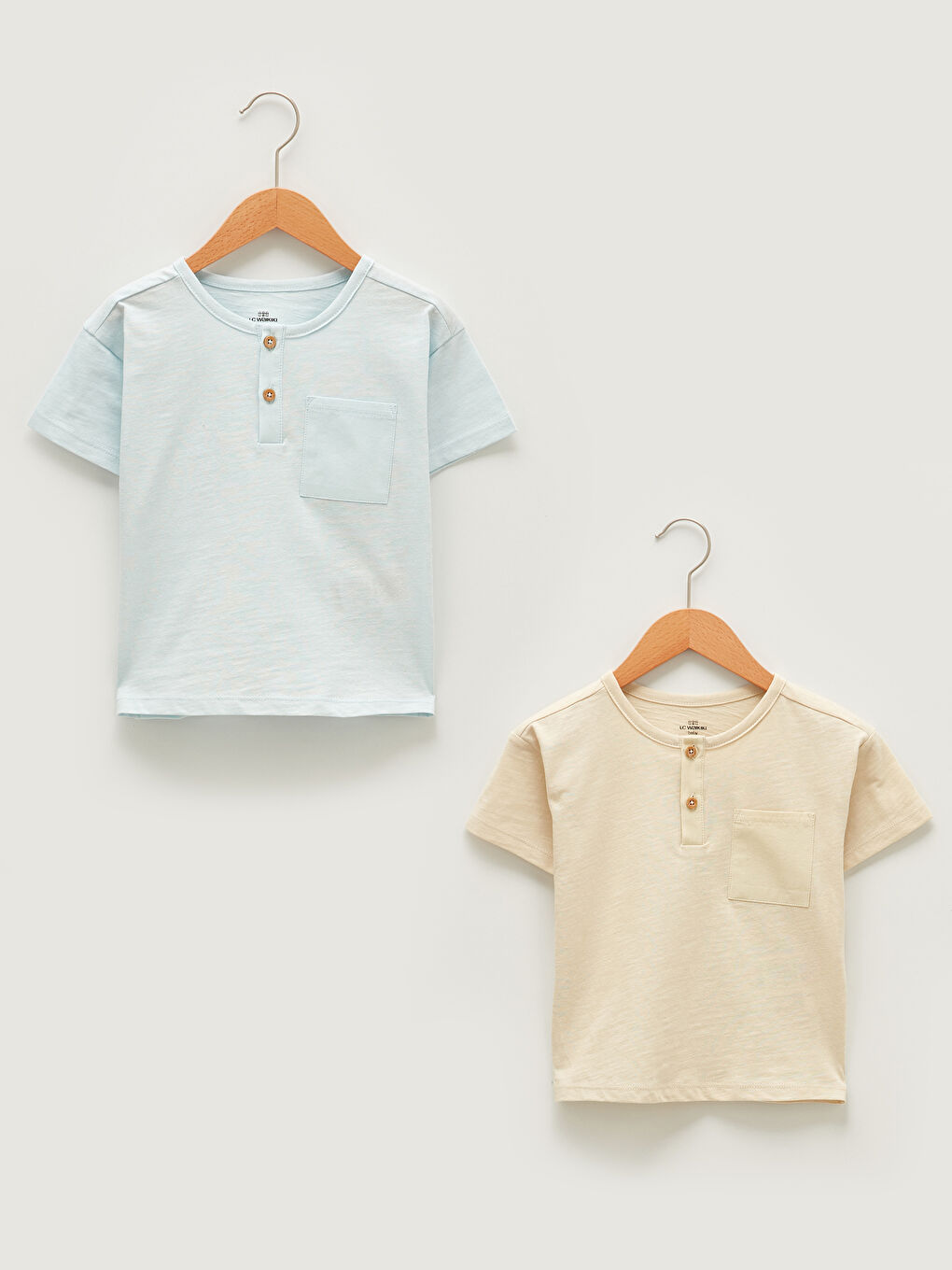 Crew Neck Short Sleeve Basic Baby Boy T-Shirt 2 Pieces