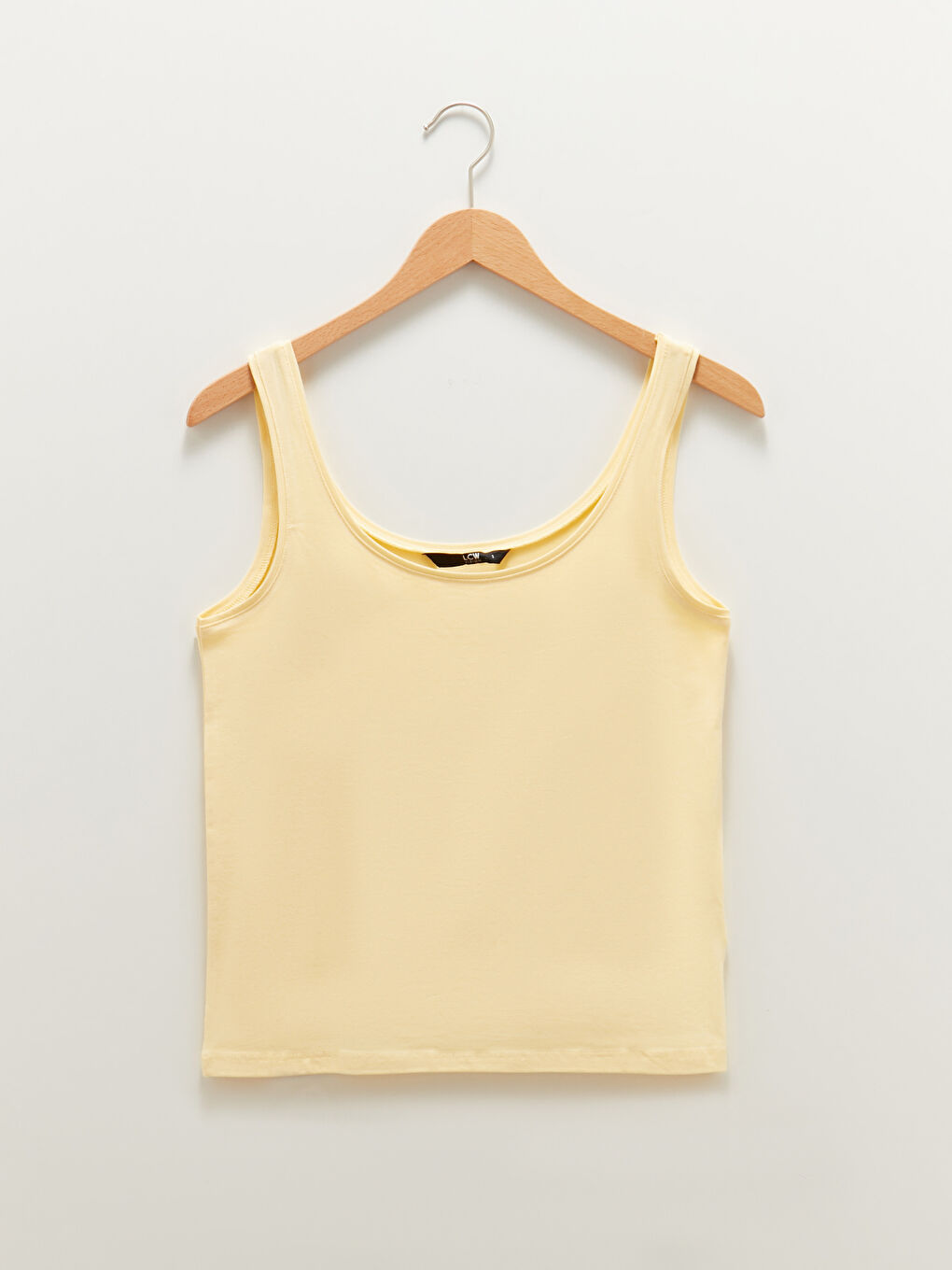 Sarı U Yaka Düz Askılı Kadın Atlet-4