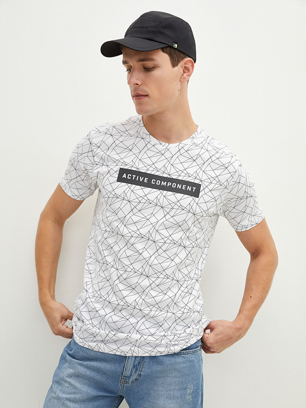 Crew Neck Short Sleeve Printed Combed Cotton Men's T-shirt-2