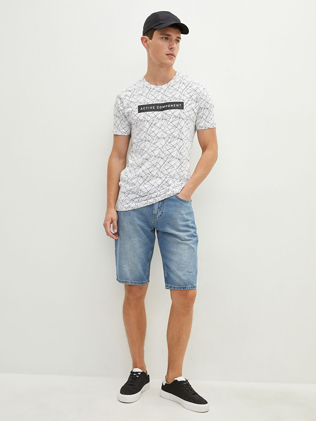 Crew Neck Short Sleeve Printed Combed Cotton Men's T-shirt-3