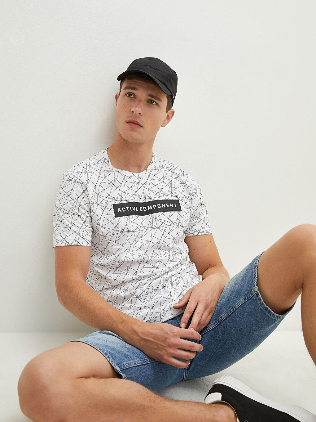 Crew Neck Short Sleeve Printed Combed Cotton Men's T-shirt