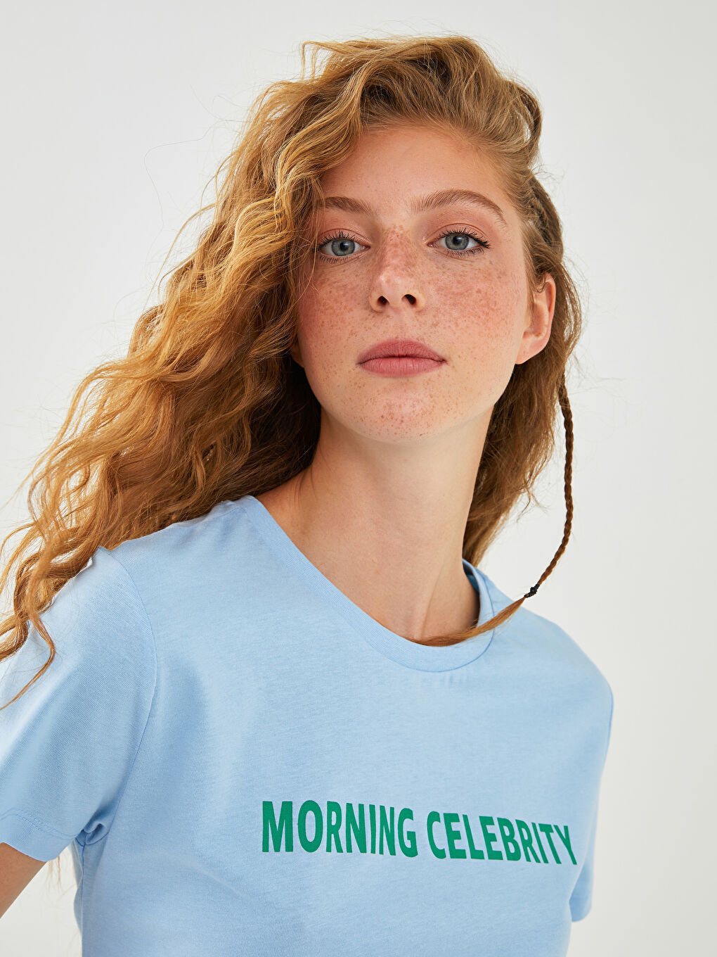 Crew Neck Printed Short Sleeve Cotton Women's T-shirt-2