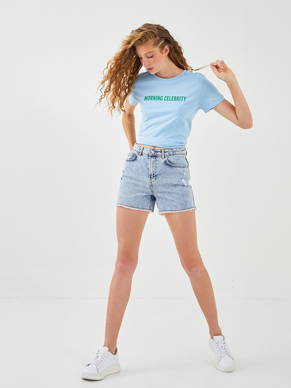 Crew Neck Printed Short Sleeve Cotton Women's T-shirt-3