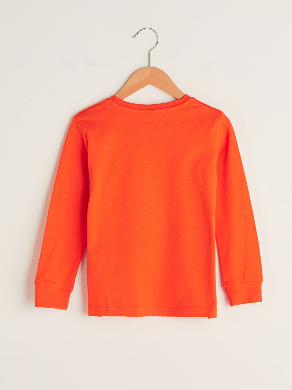 Turuncu Bisiklet Yaka Baskılı Uzun Kollu Erkek Çocuk Tişört-2