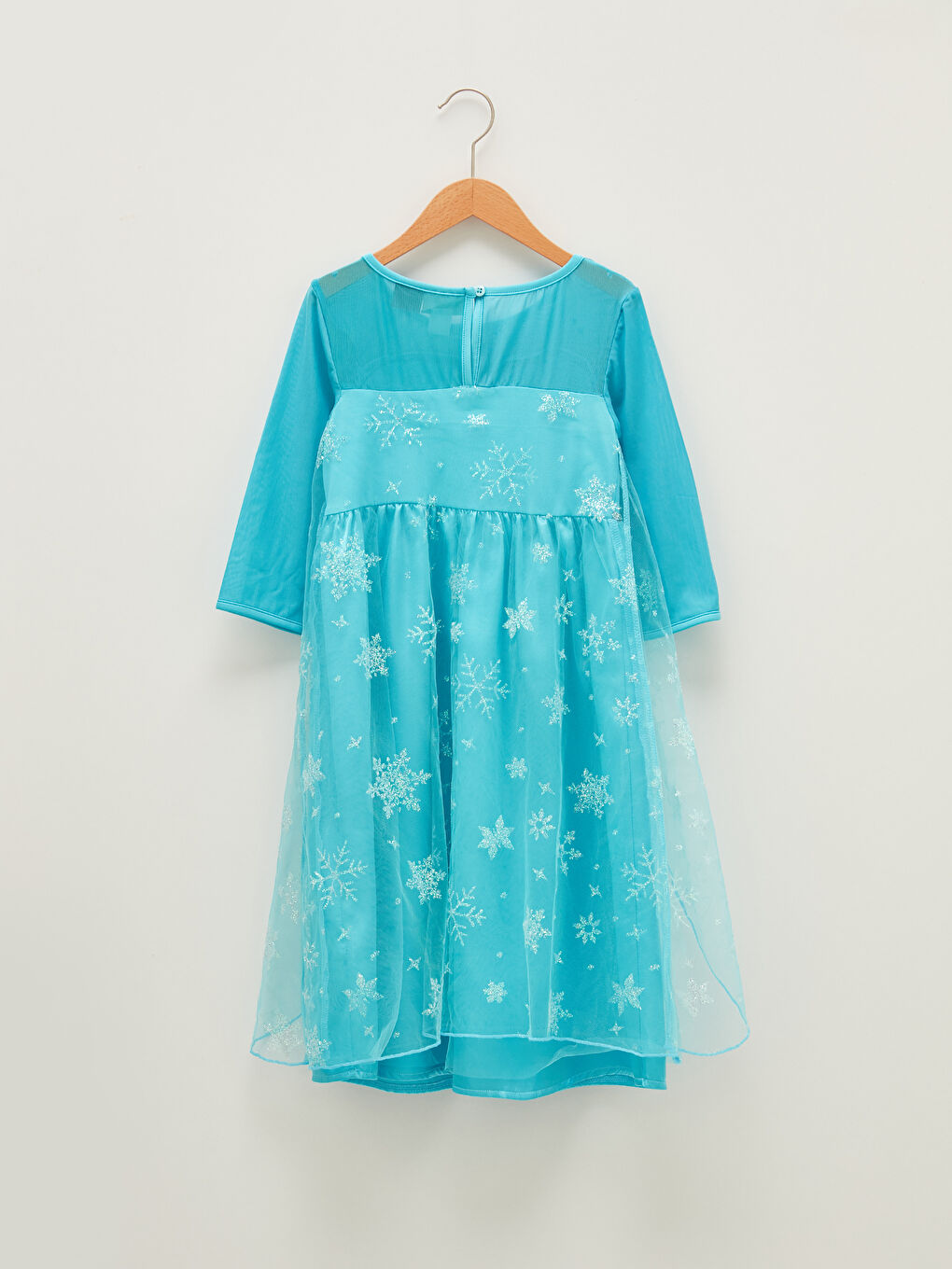 Mavi Bisiklet Yaka Elsa Lisanslı Uzun Kollu Kız Çocuk Kostüm-1