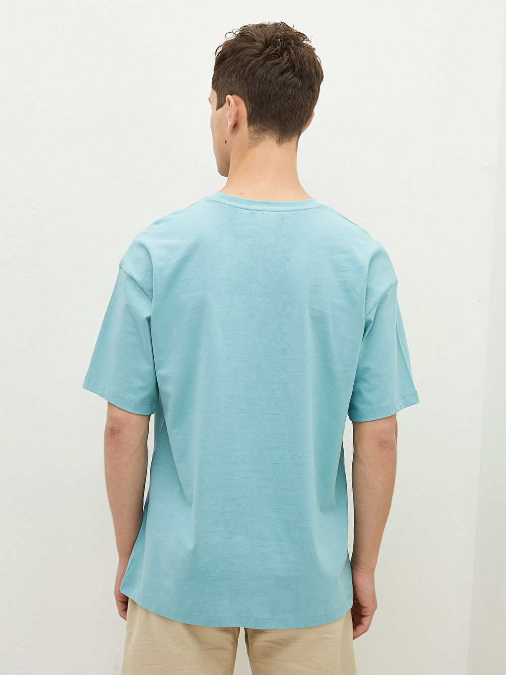 Mavi Bisiklet Yaka Kısa Kollu Basic Penye Erkek Tişört-4