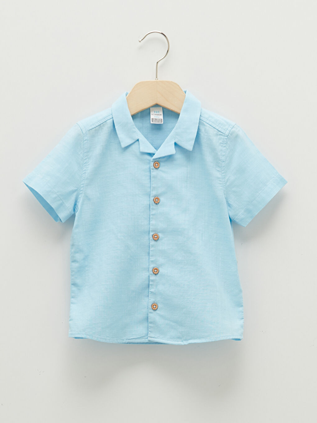 Mavi Kısa Kollu Poplin Erkek Bebek Gömlek 2'li-3
