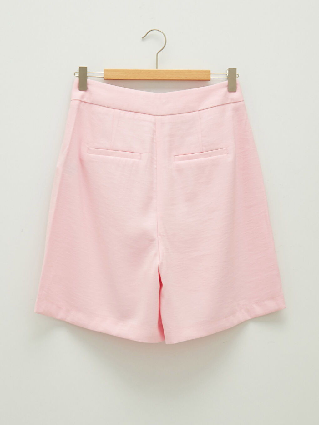 Pembe Yüksek Bel Rahat Kalıp Kadın Şort-7