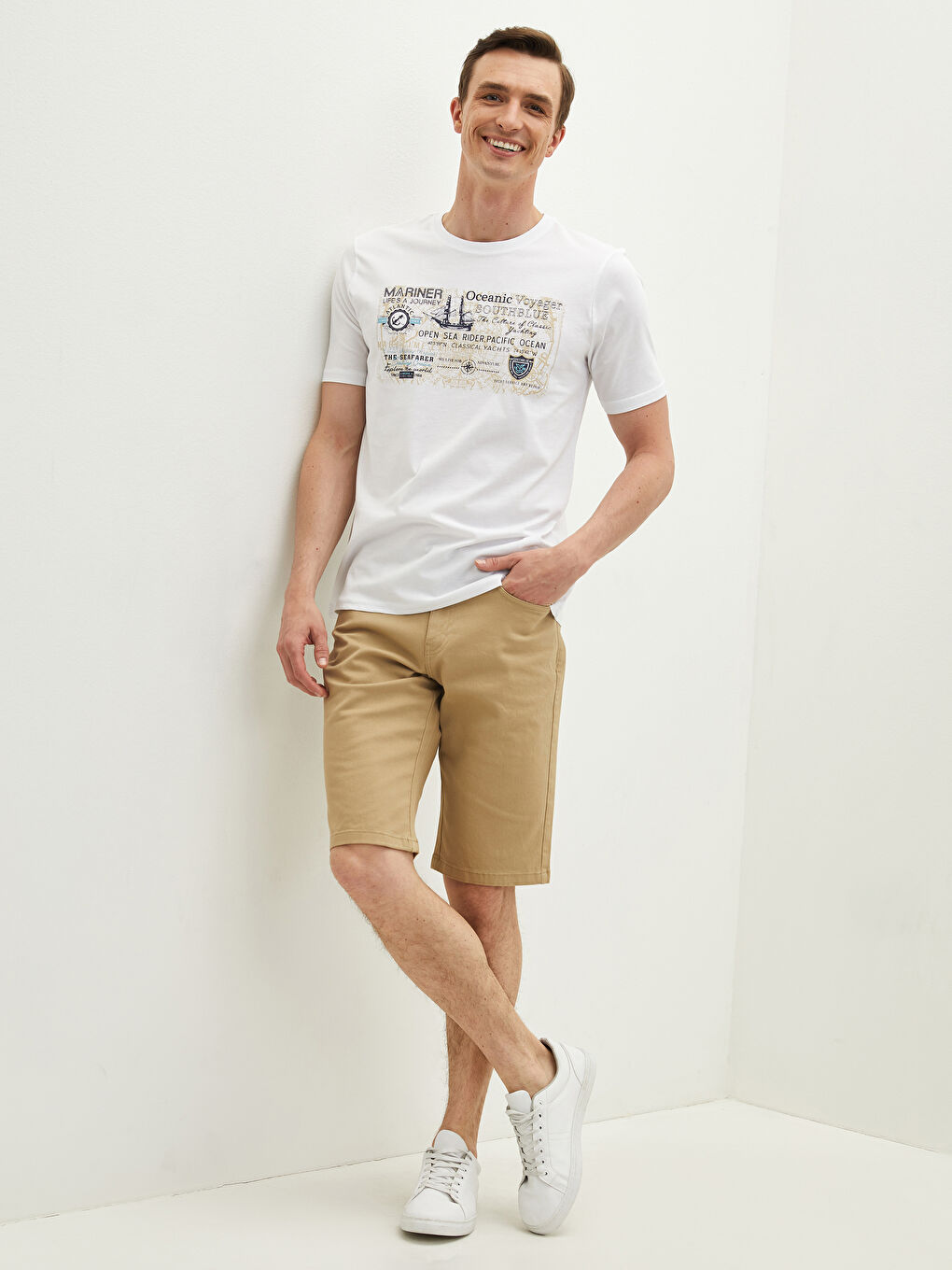 Slim Fit Gabardine Men's Shorts -S1KF90Z8-PVQ