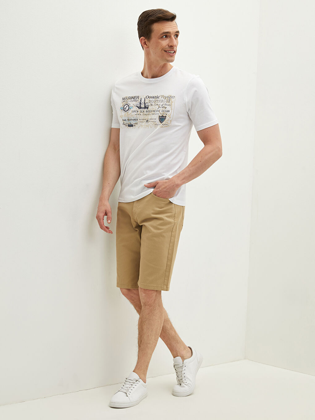 Slim Fit Gabardine Men's Shorts -S1KF90Z8-PVQ