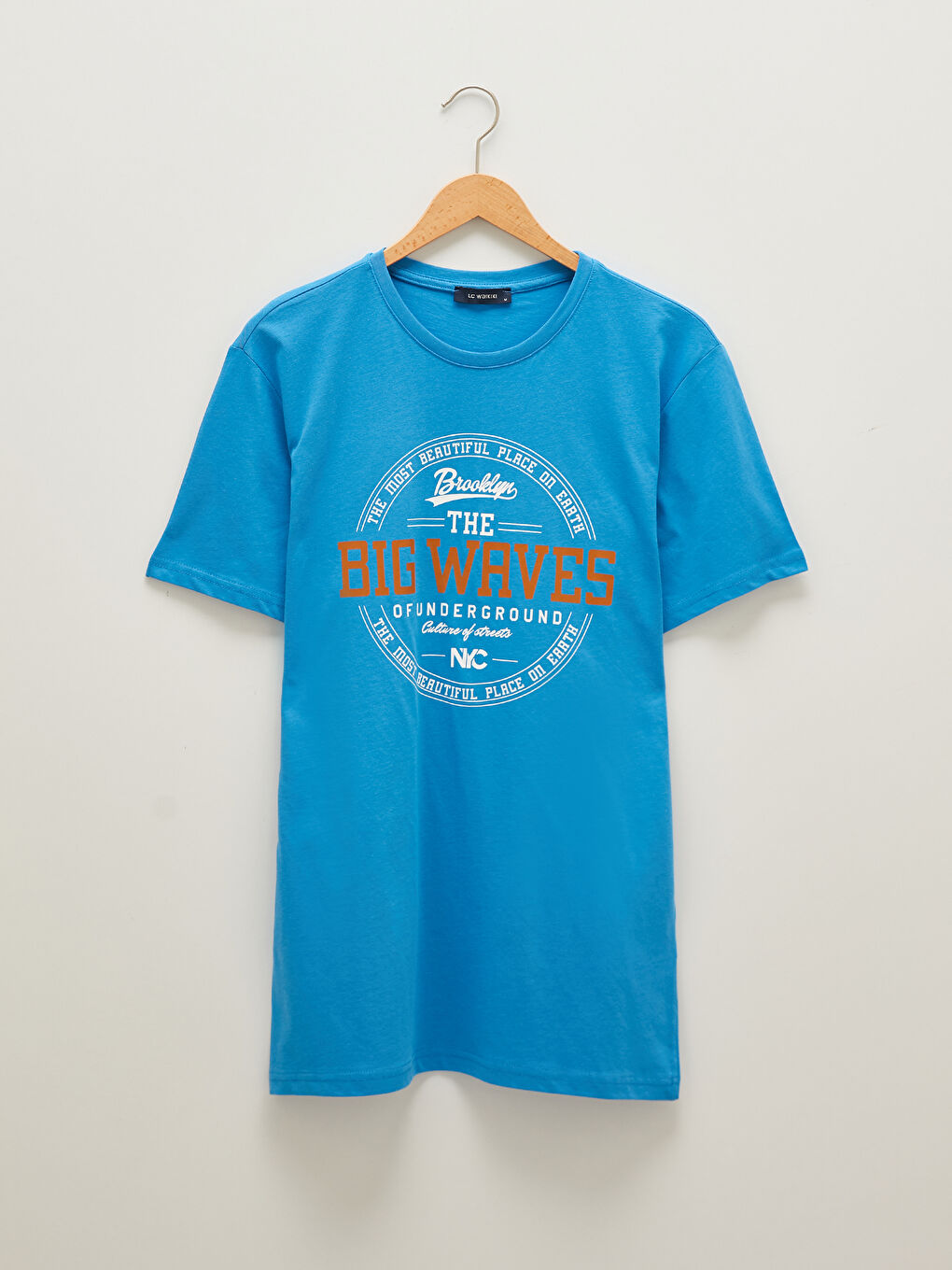 İndigo Bisiklet Yaka Kısa Kollu Baskılı Penye Erkek Tişört