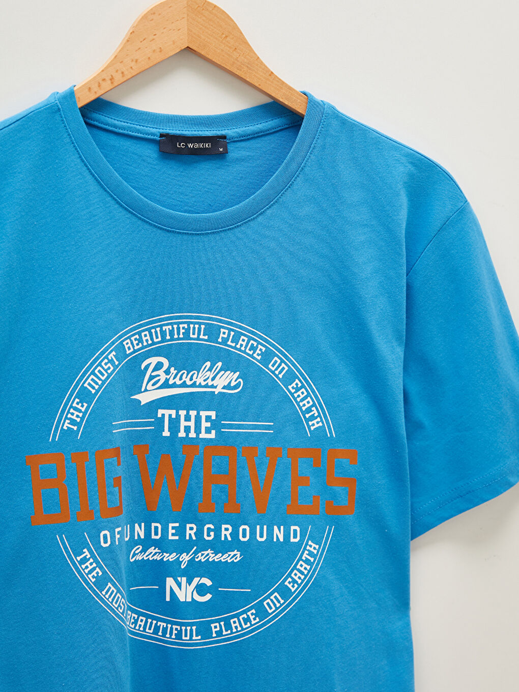 İndigo Bisiklet Yaka Kısa Kollu Baskılı Penye Erkek Tişört-1