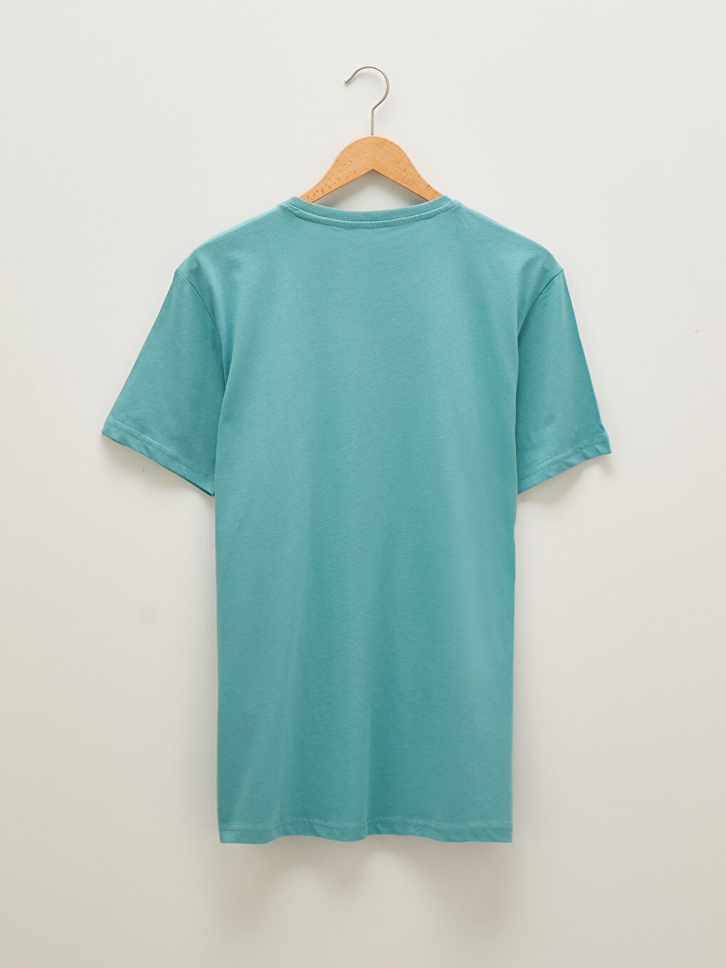 Turkuaz Bisiklet Yaka Kısa Kollu Baskılı Penye Erkek Tişört-2