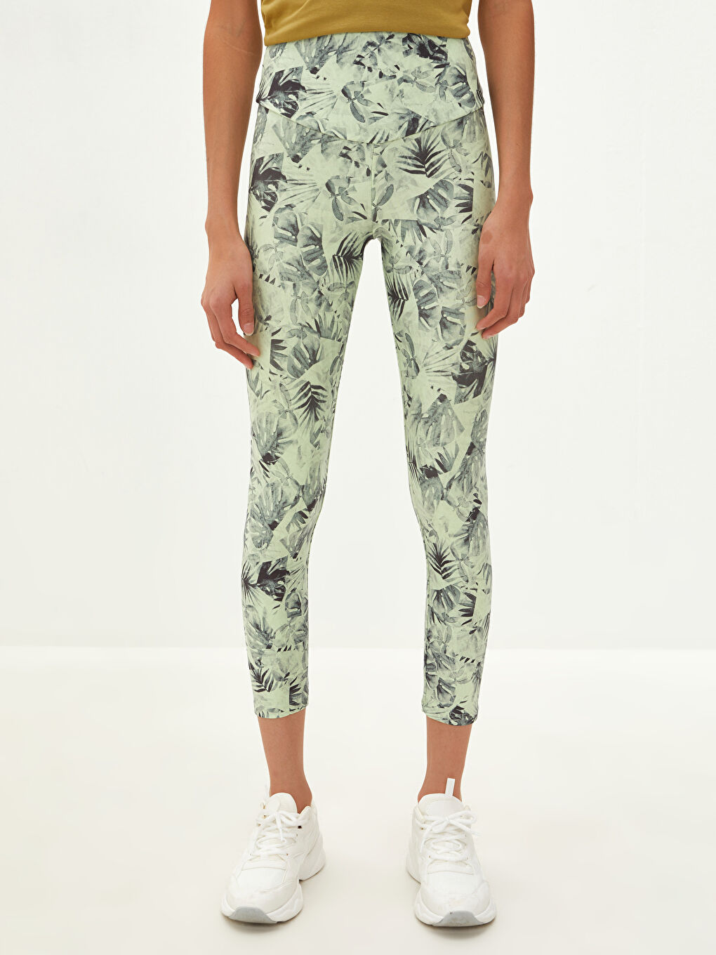 Спортивные леггинсы с узором и эластичным поясом для женщин-6