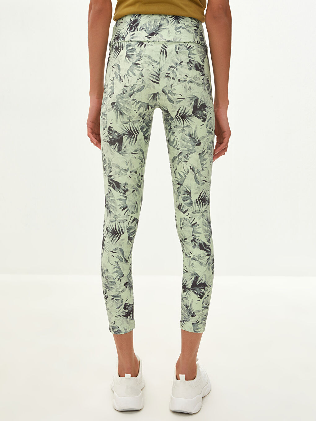 Спортивные леггинсы с узором и эластичным поясом для женщин-7