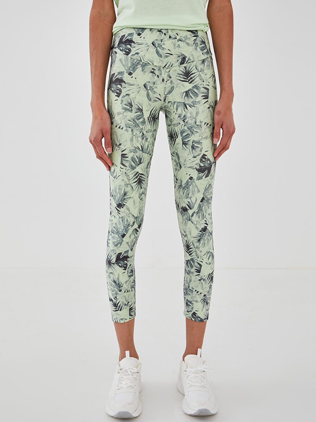 Спортивные леггинсы с узором и эластичным поясом для женщин-3