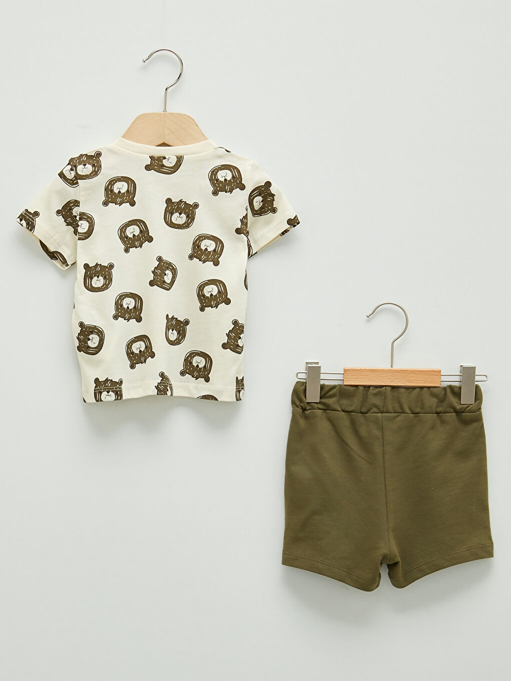 Ensemble T-Shirt et Short Bébé Garçon en Coton Imprimé à Manches Courtes et Col Rond Lot de 2-1