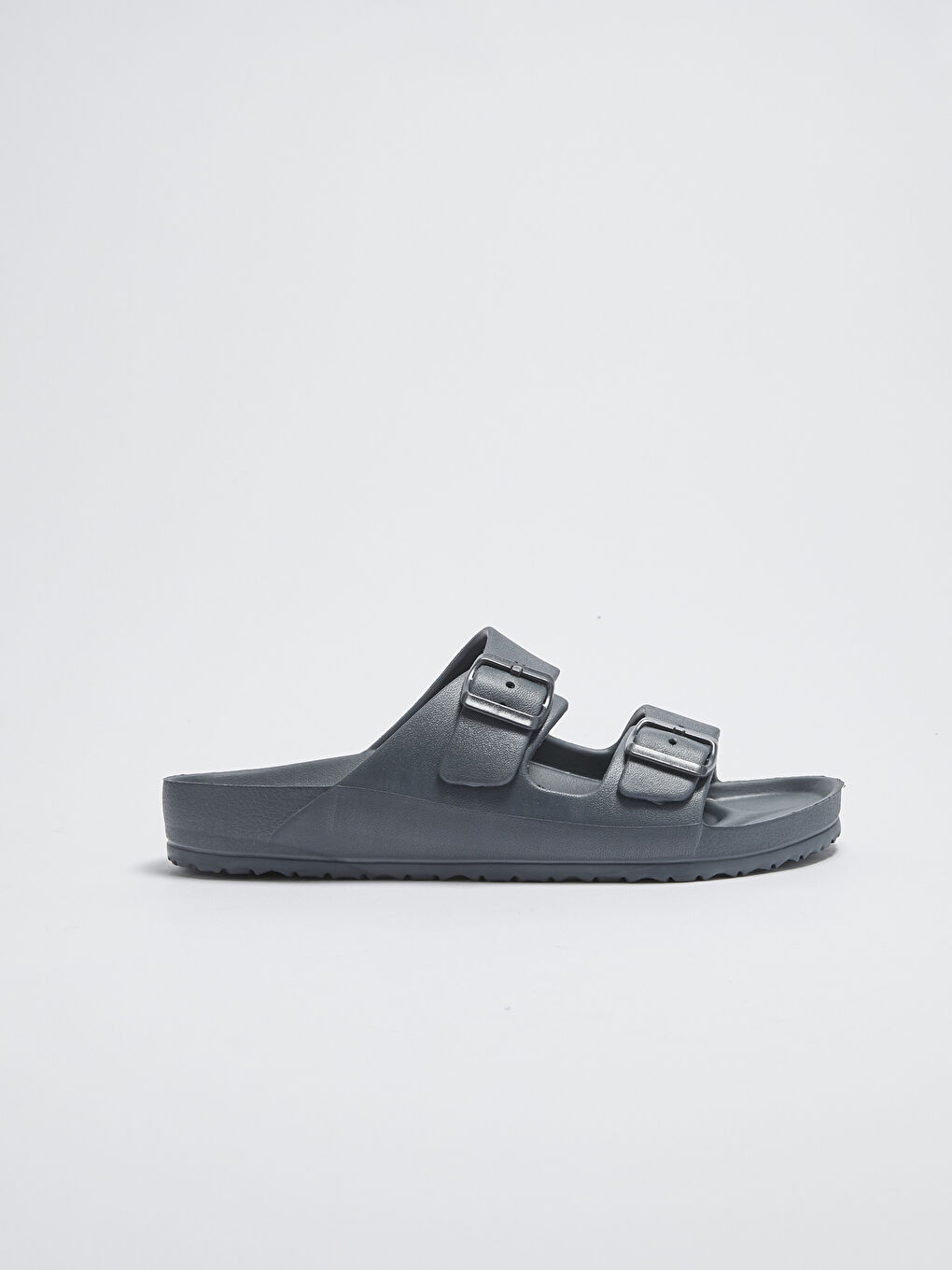 Antrasit Çift Bantlı Tokalı Erkek Terlik-1