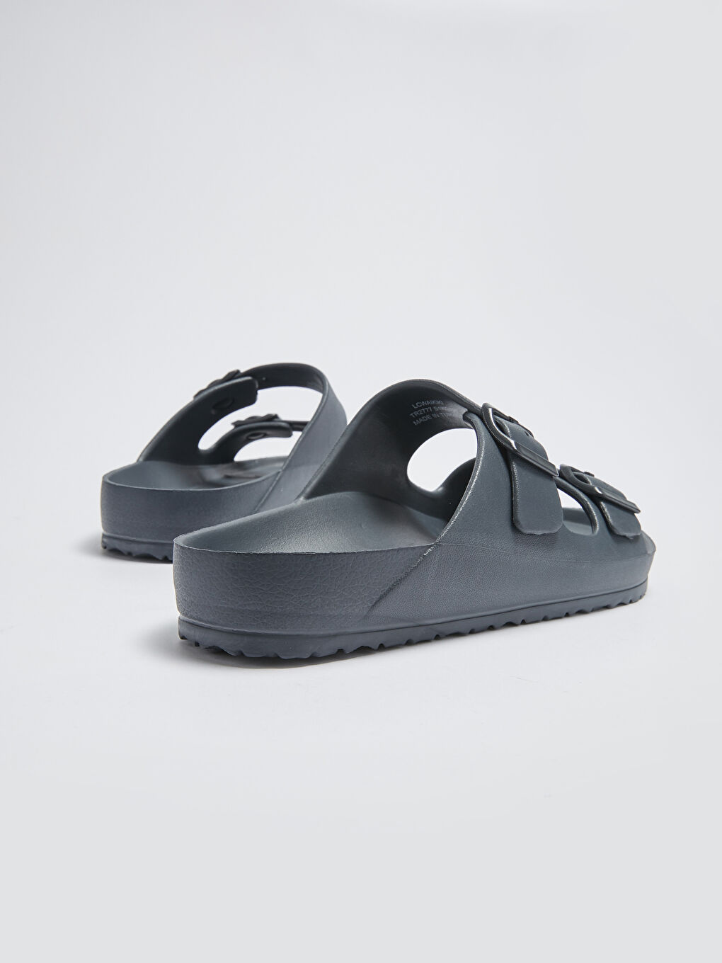 Antrasit Çift Bantlı Tokalı Erkek Terlik-3