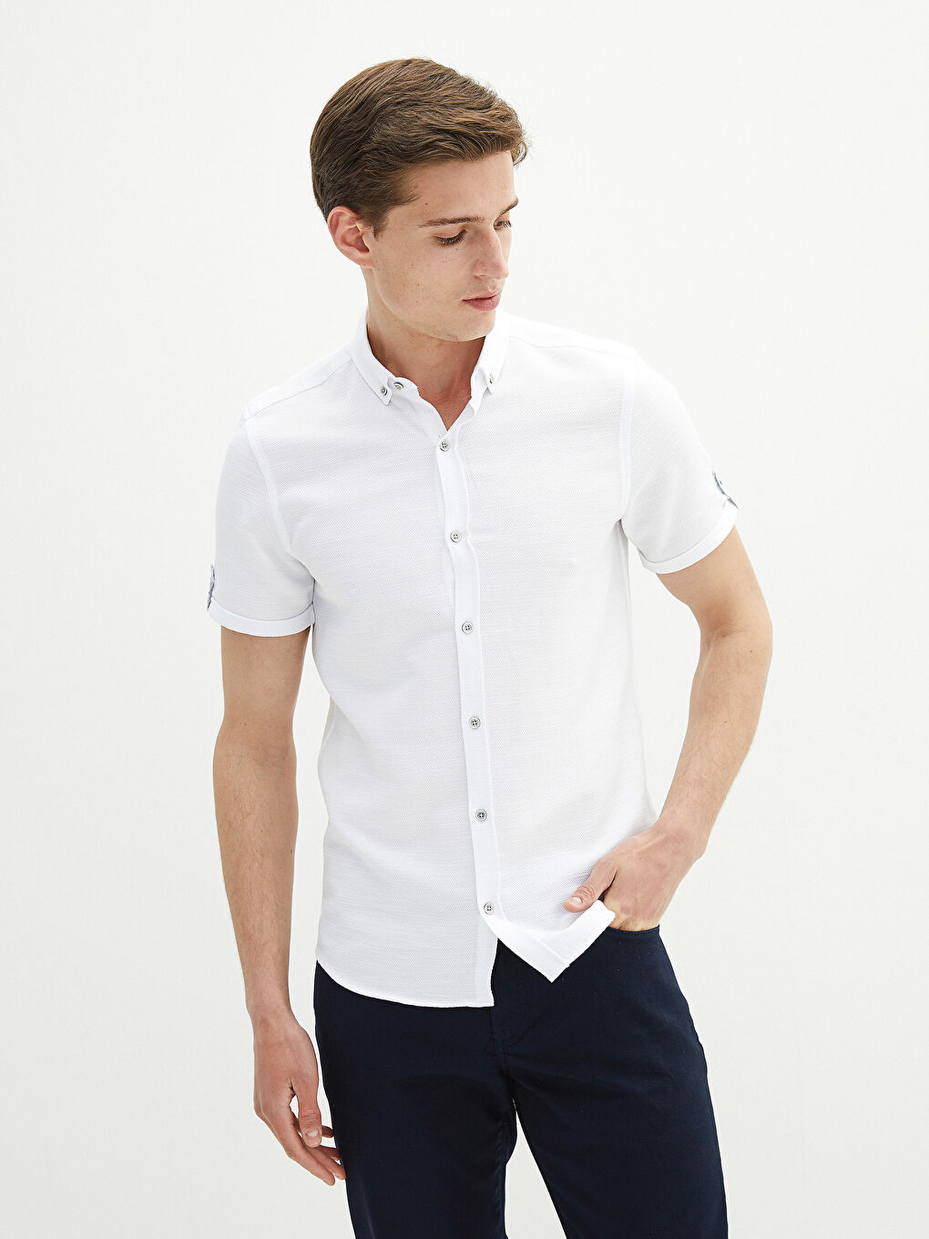 Slim Fit Short Sleeve Men's Shirt-2