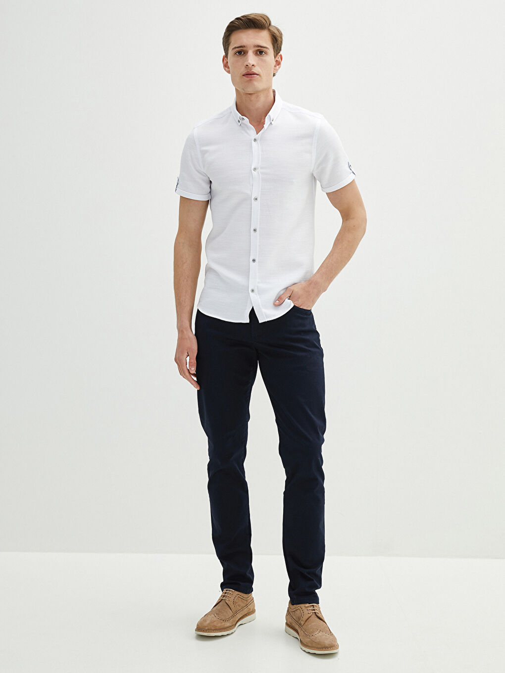 Slim Fit Short Sleeve Men's Shirt-3