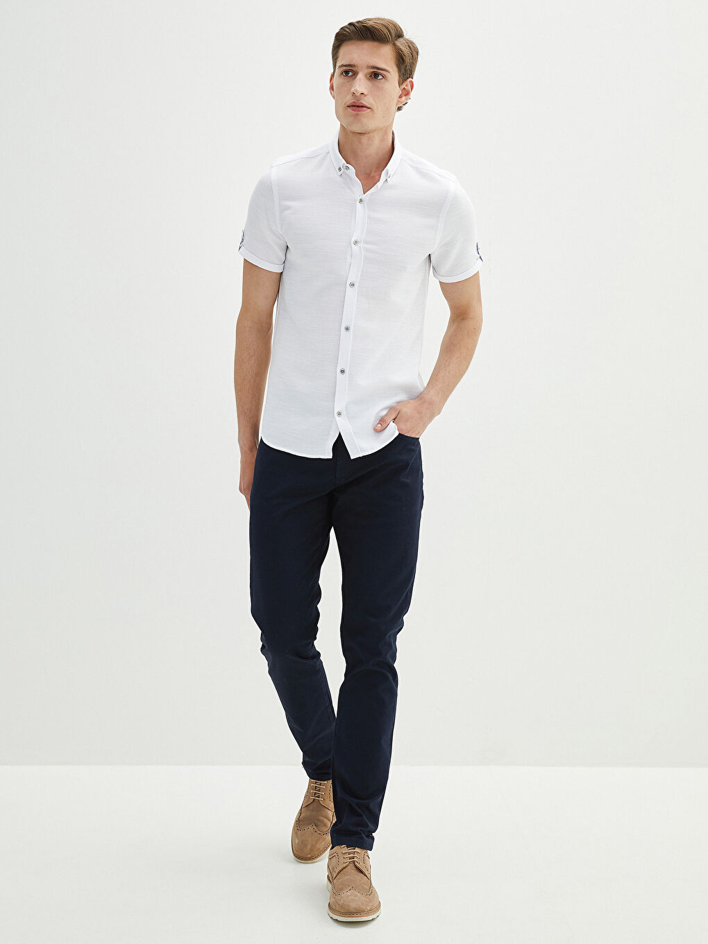 Slim Fit Short Sleeve Men's Shirt-4