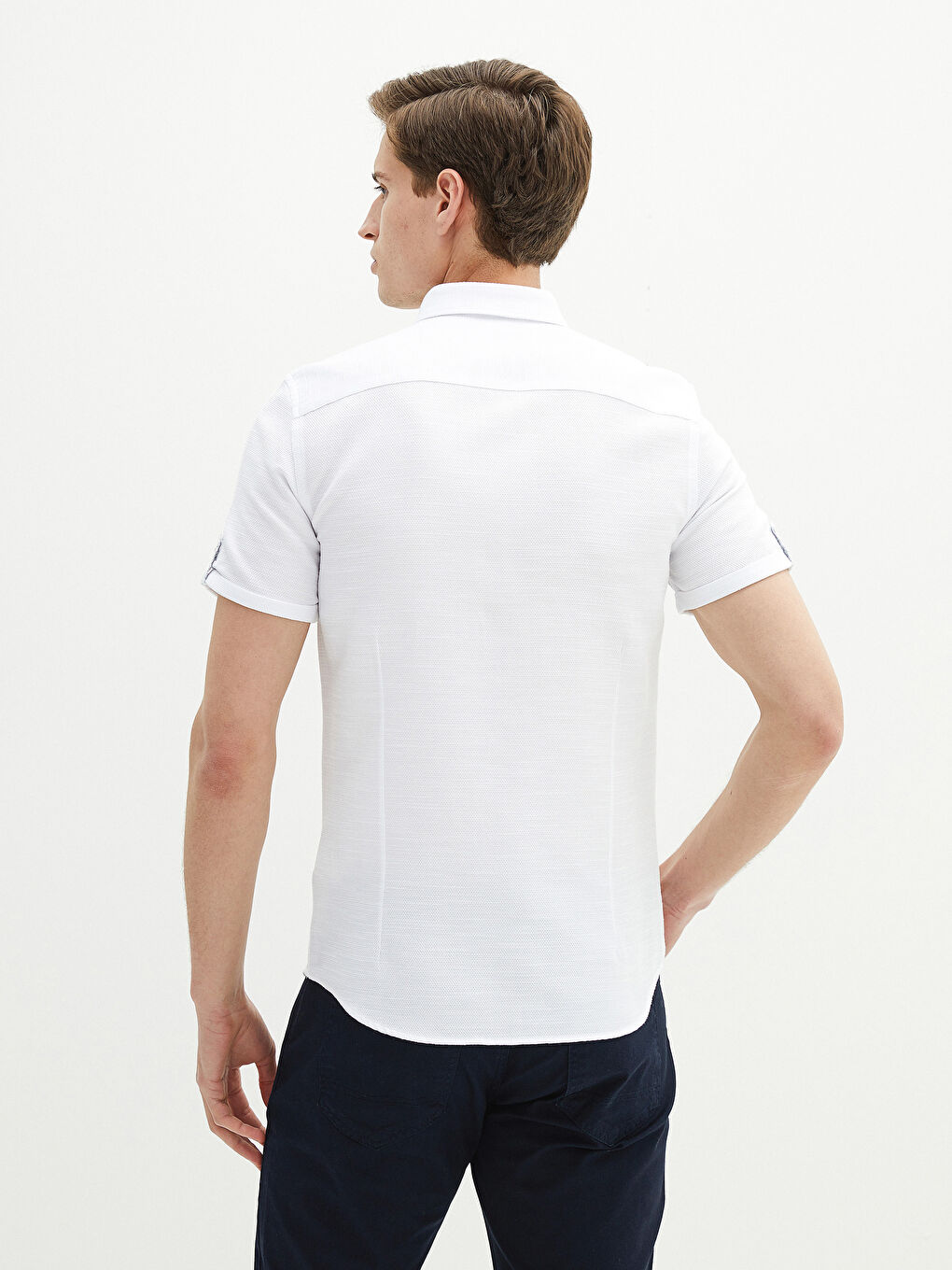 Slim Fit Short Sleeve Men's Shirt-5