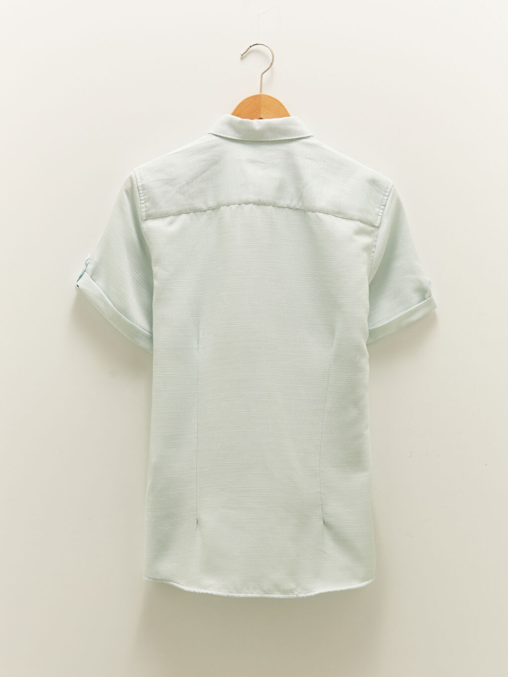 Turkuaz Slim Fit Kısa Kollu Erkek Gömlek-6