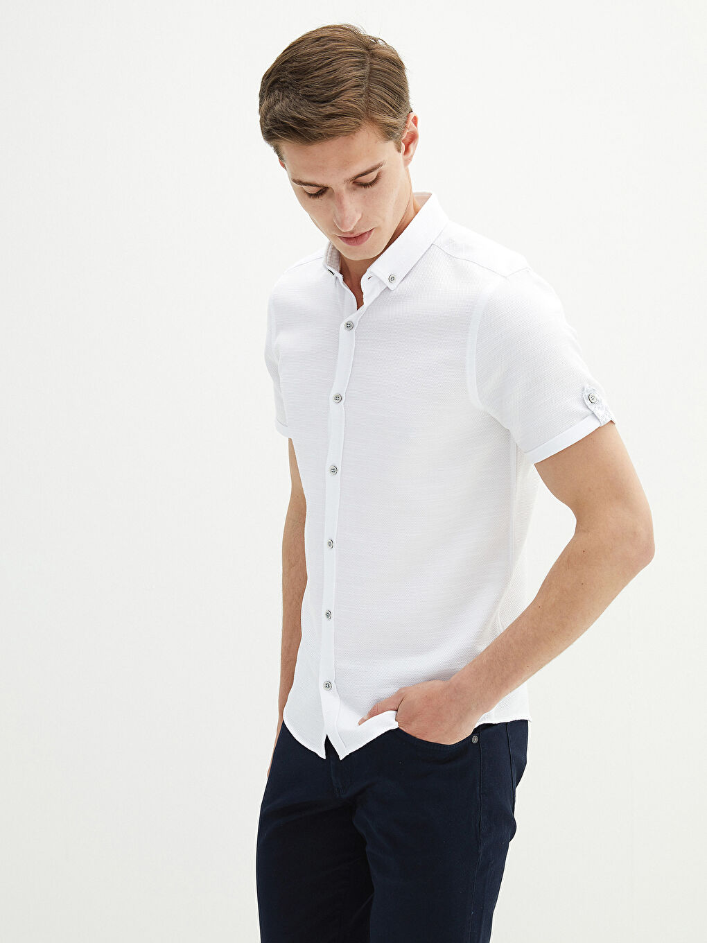 Slim Fit Short Sleeve Men's Shirt-1