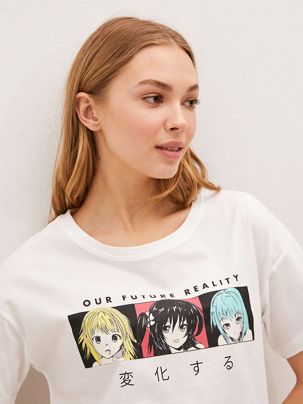 Crew Neck Printed Short Sleeve Women's T-Shirt-2