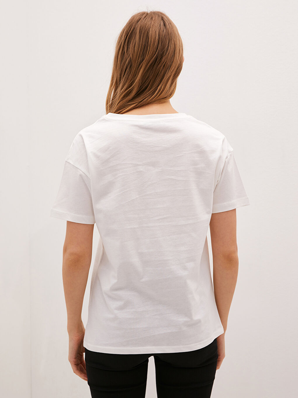 Crew Neck Printed Short Sleeve Women's T-Shirt-3