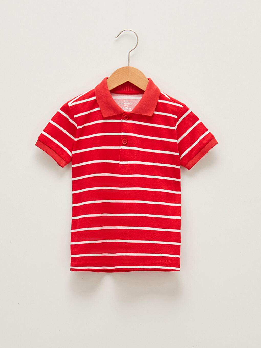 Polo Neck Short Sleeve Striped Baby Boys' T-shirt