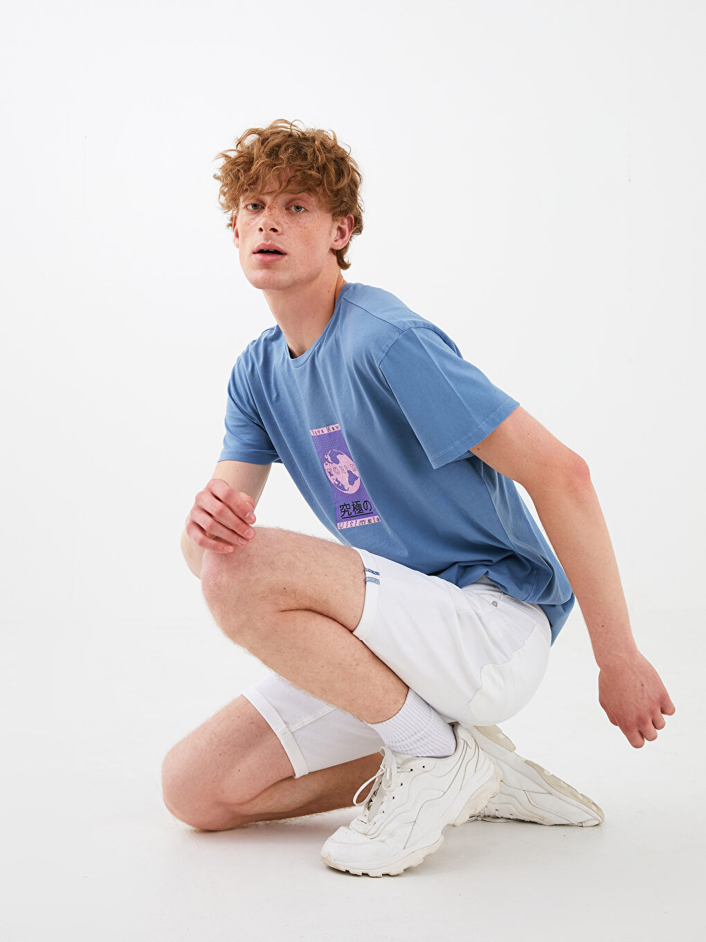 Beyaz Standart Kalıp Gabardin Erkek Şort-2