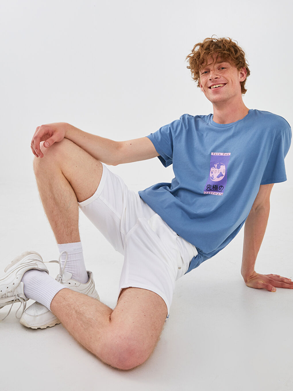 Beyaz Standart Kalıp Gabardin Erkek Şort-5