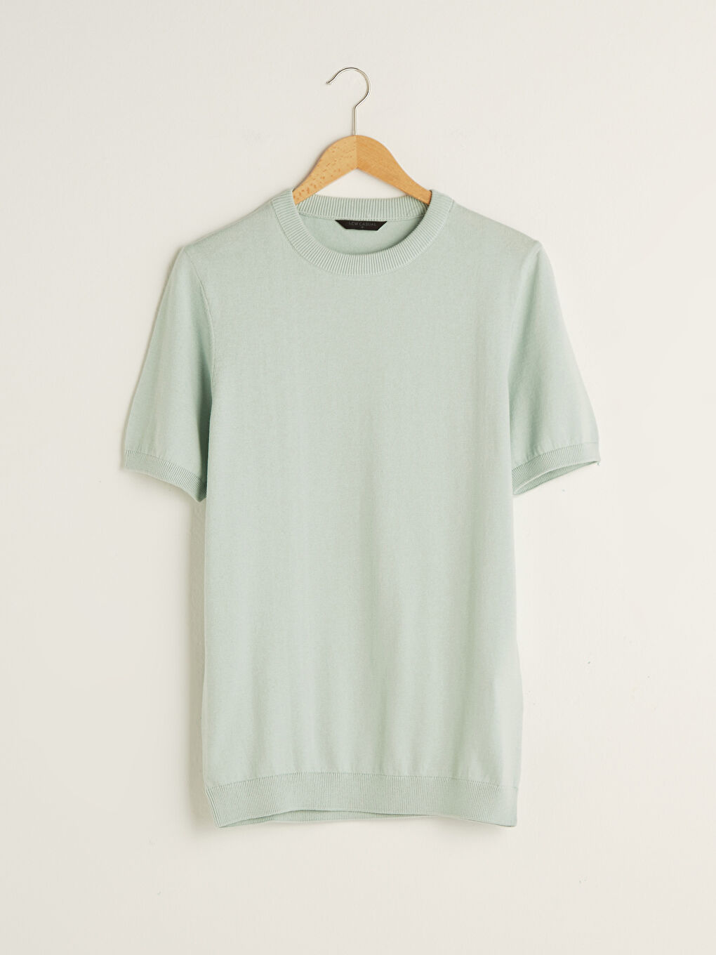 Yeşil Bisiklet Yaka Kısa Kollu Erkek Triko Kazak-6