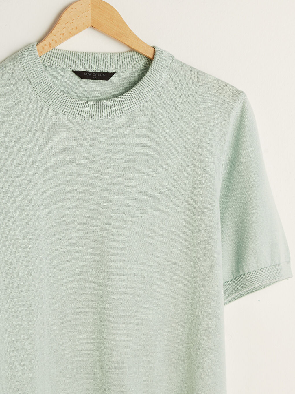 Yeşil Bisiklet Yaka Kısa Kollu Erkek Triko Kazak-7