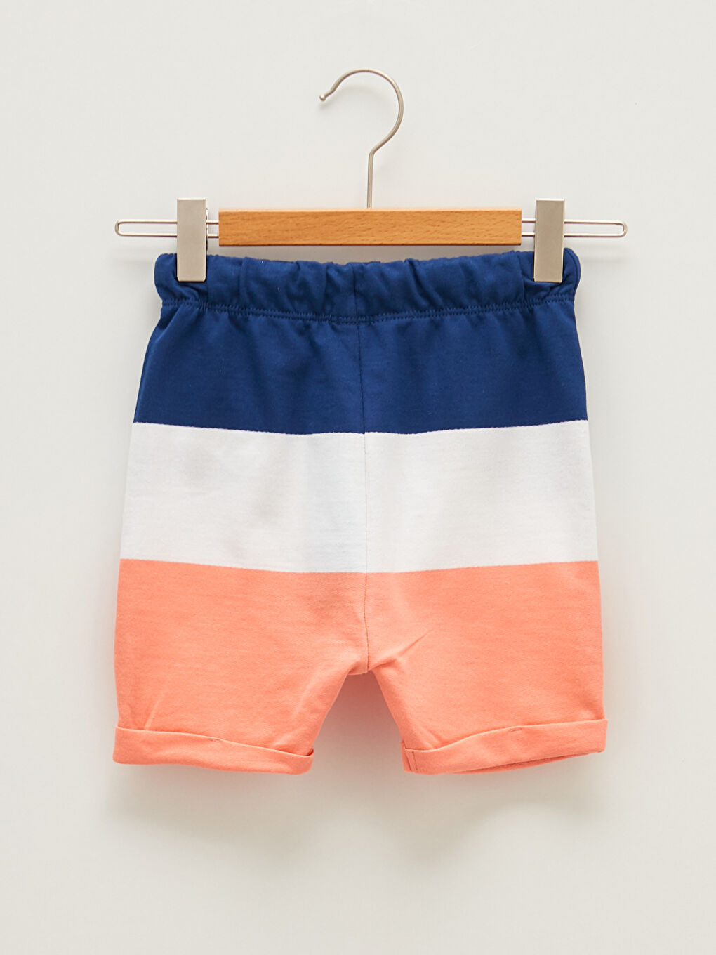 Mercan Beli Lastikli Renk Bloklu Erkek Bebek Şort-1