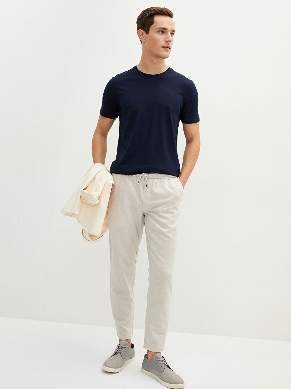 Crew Neck Short Sleeve Basic Combed Cotton Men's T-shirt-1