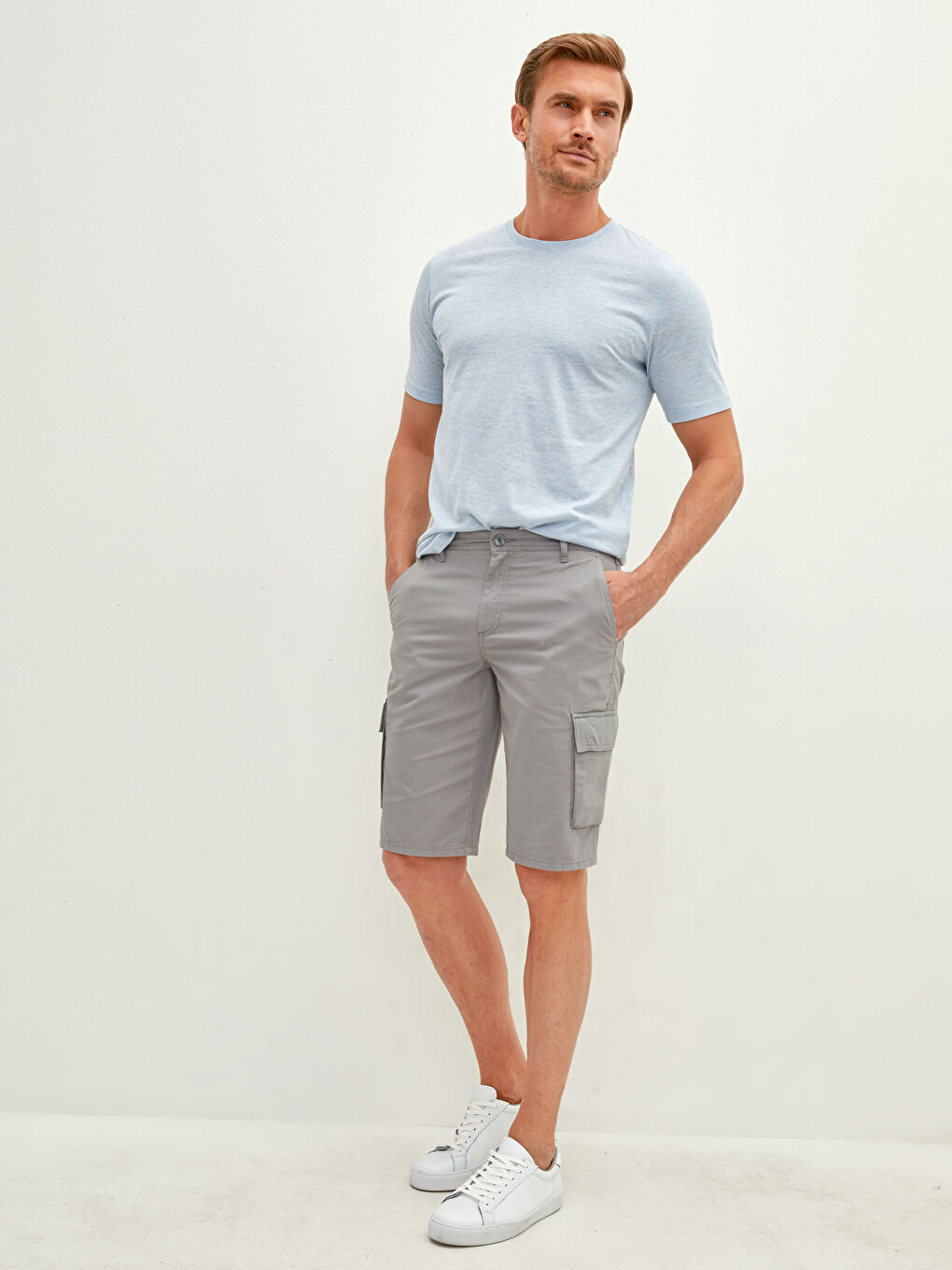 Standard Fit Twill Men's Cargo Shorts-1