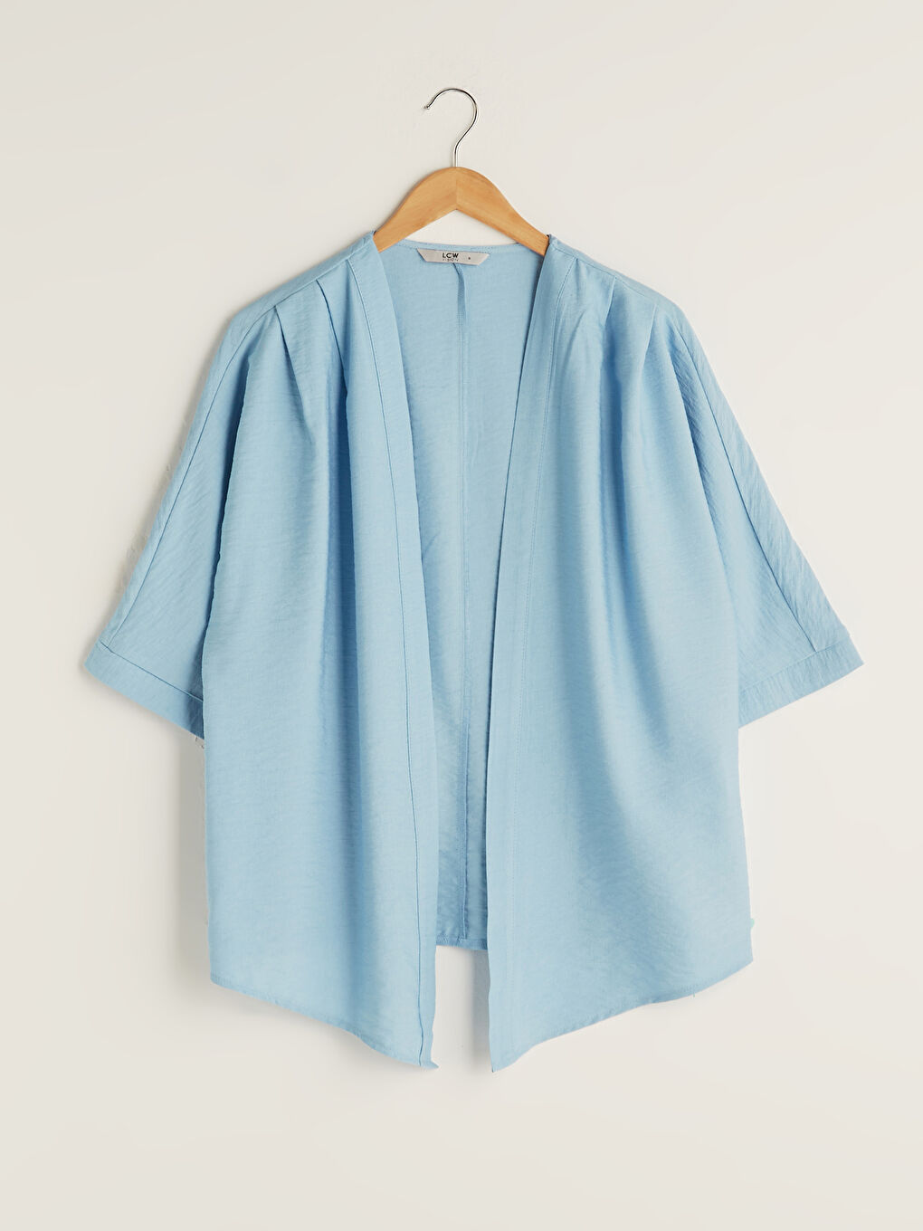 Mavi Kadın Şal Yaka Düz Kimono-5