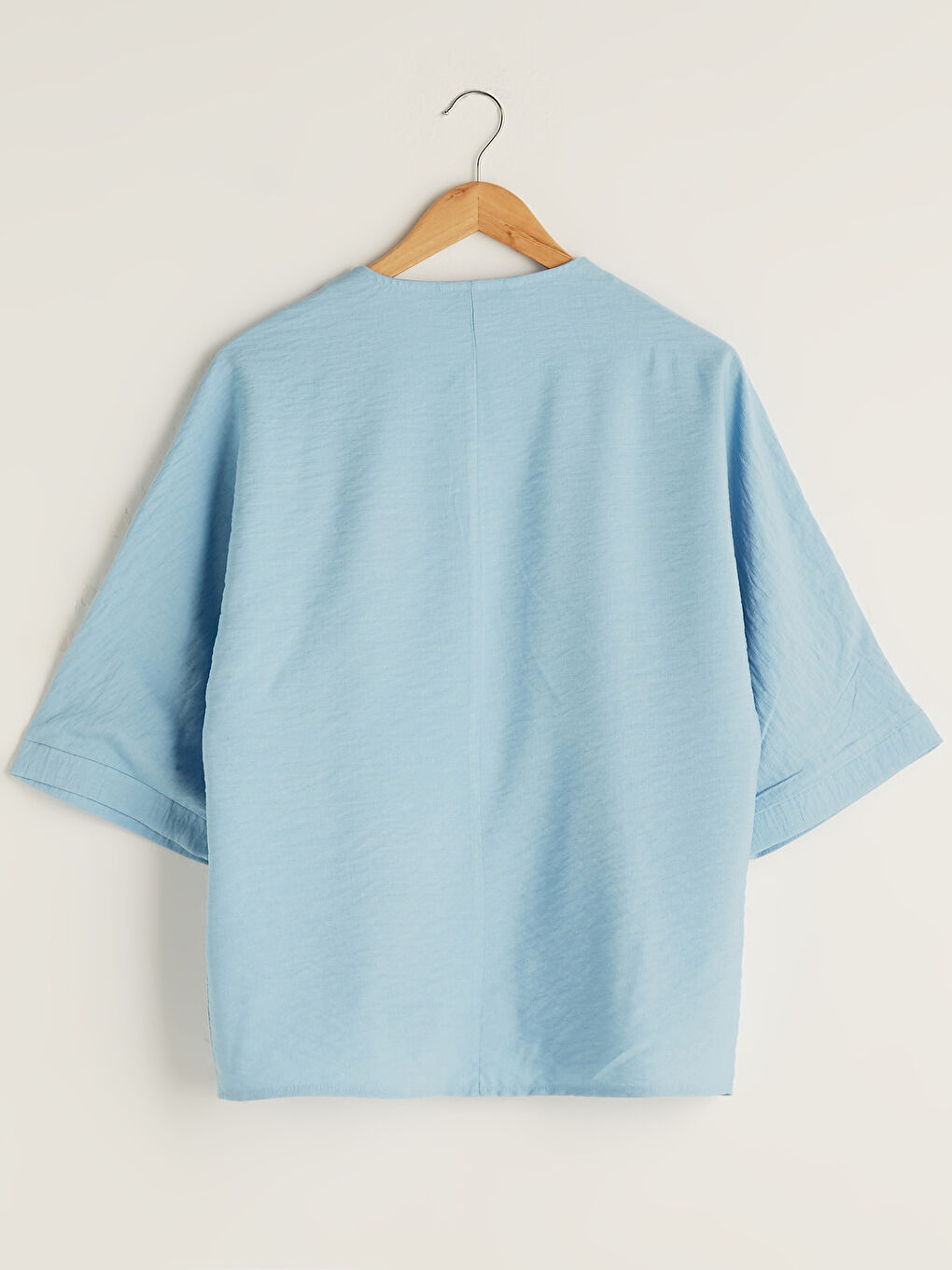 Mavi Kadın Şal Yaka Düz Kimono-6