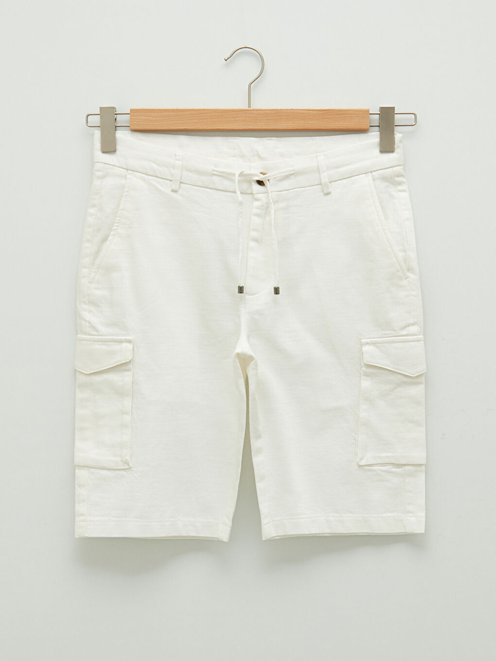 شورت لمسة كتان رفيع للرجال-5