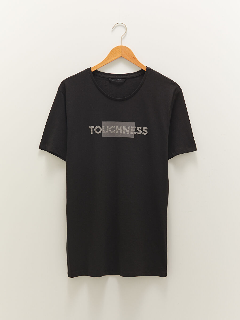 Siyah Bisiklet Yaka Kısa Kollu Baskılı Penye Erkek Tişört-5