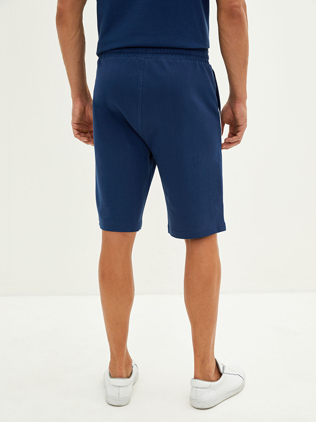 Lacivert Standart Kalıp Erkek Bermuda Şort-4